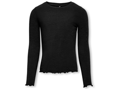 Kids ONLY black wavy-edged top